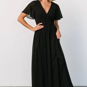 Baltic Born Ramona Black Maxi Dress Faux Wrap NWT Medium